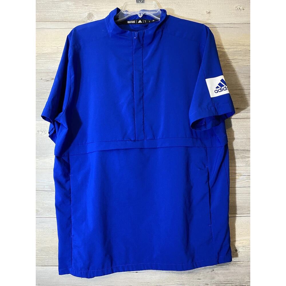 Adidas Climalite Men's Blue Game Mode Short Sleeve Quarter Zip T-Shirt Size S